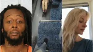 Tre immagini affiancate: un uomo, l'interno di una metro e una donna seduta vicino a una finestra